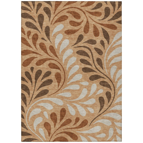 HomeRoots 5' X 8' Botanical Leaves Indoor Outdoor Rug - Durable, Washable, Versatile Design for Any Space 690927
