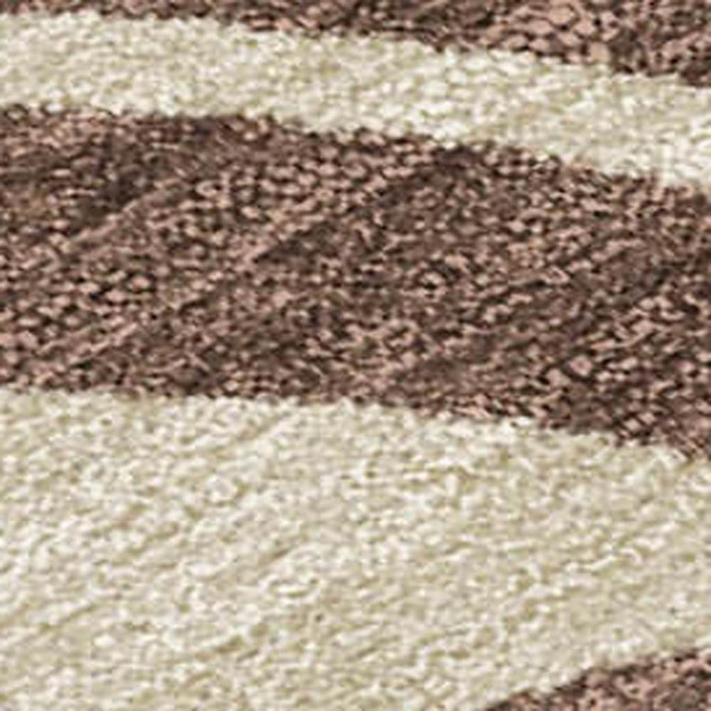HomeRoots 8' X 10' Washable Indoor Outdoor Area Rug - Elegant Botanical Leaves in Chocolate, Gold, Beige Tones 690941