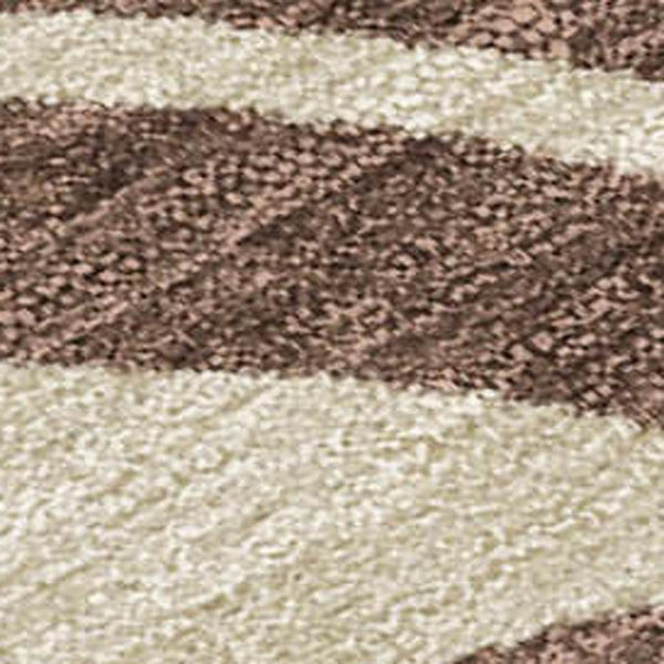 HomeRoots 8' X 10' Washable Indoor Outdoor Area Rug - Elegant Botanical Leaves in Chocolate, Gold, Beige Tones 690941