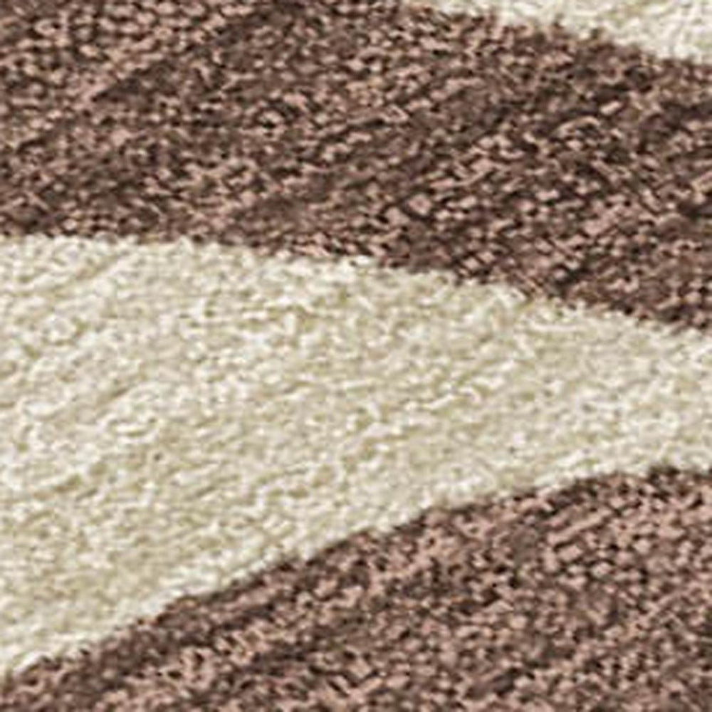 HomeRoots 9' X 12' Washable Indoor/Outdoor Area Rug - Elegant Chocolate Gold Botanical Leaves for Any Space 690942