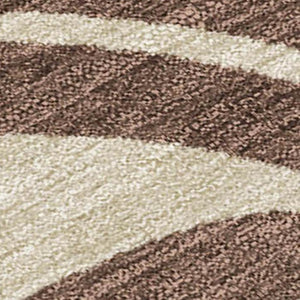 HomeRoots 9' X 12' Washable Indoor/Outdoor Area Rug - Elegant Chocolate Gold Botanical Leaves for Any Space 690942