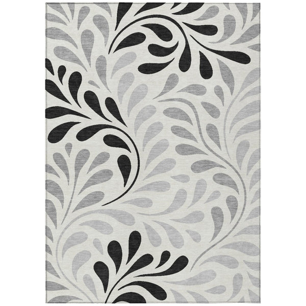HomeRoots 10' Oversized Ivory Botanical Leaves Area Rug - Washable, Stain-Resistant for Indoor & Outdoor Use 690949