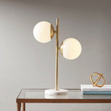 INK+IVY Holloway Modern/Contemporary Marble Base Table Lamp MPS153-0086 White/Gold