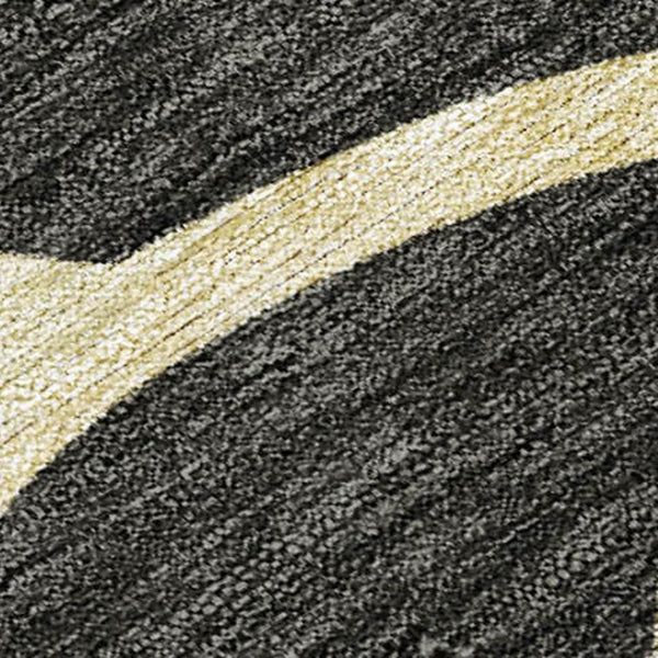 HomeRoots 10' Stylish Black, Ivory & Gold Botanical Leaves Washable Area Rug for Indoor/Outdoor Use - Durable & Chic 690979