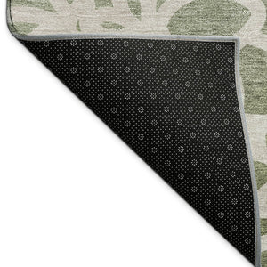 HomeRoots 9' X 12' Durable Washable Lime Green & Beige Botanical Area Rug for Indoor & Outdoor Spaces 690984