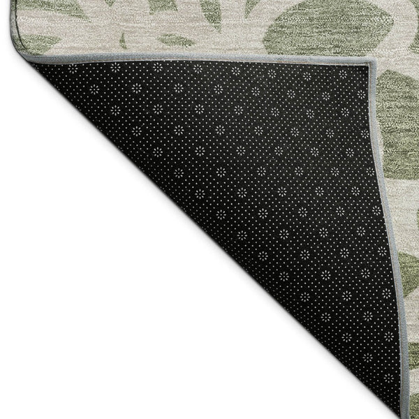 HomeRoots 9' X 12' Durable Washable Lime Green & Beige Botanical Area Rug for Indoor & Outdoor Spaces 690984