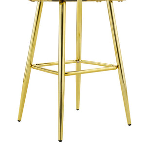 English Elm Set of 2 Velvet Bubble Barstools with Gold Legs Tufted Sculptural Kitchen Seating W1512P491449
