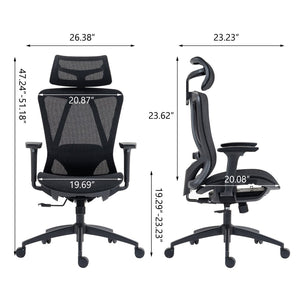 English Elm High Back Breathable Mesh Office Chair with Reclining Support and 3d Adjustable Arms W3326P330176