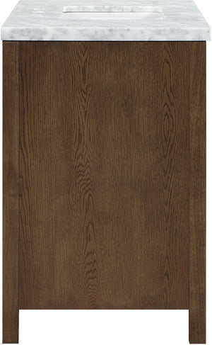 Meridian Furniture Soren Solid Wood Bathroom Vanity with Cane Drawer Fronts and Stone Top for Modern Bathrooms Brown 36 inches 690Brown-36