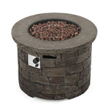 Christopher Knight Home® Noble House Medieval 35” Circular Mgo Fir Pit-40,000 Btu.