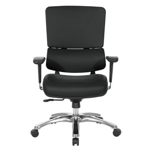 OSP Home Furnishings Dillon Ergonomic Managers Chair with Antimicrobial Upholstery and Lumbar Support Black 99662CDB-R107