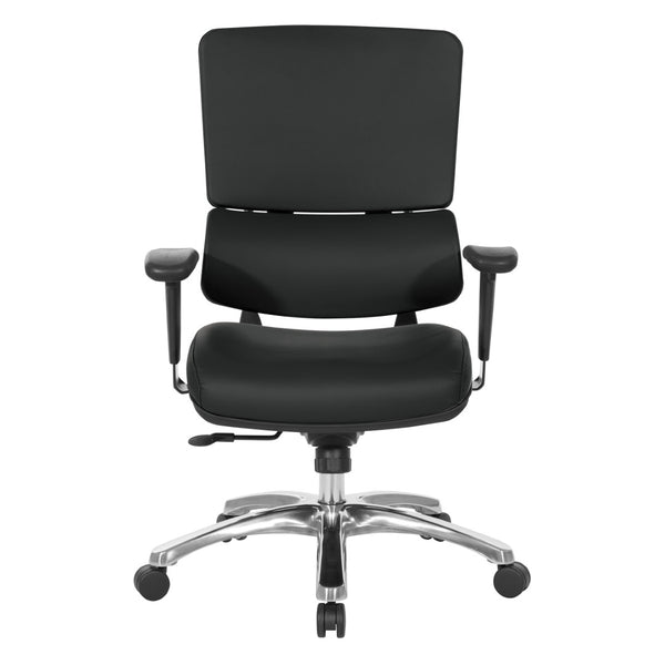 OSP Home Furnishings Dillon Ergonomic Managers Chair with Antimicrobial Upholstery and Lumbar Support Black 99662CDB-R107