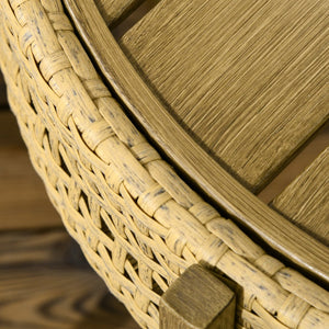 English Elm Outsunny 2-Piece Wicker Patio Table Set – Versatile Outdoor Nesting Tables With Slatted Metal Tops W2225P174032-GIGA