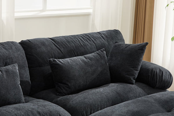 English Elm United We Win U-Shaped Modular Cloud Couch With 2 Ottomans & Bolster Pillows For Ultimate Comfort W1568S00196-GIGA