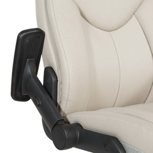 OSP Home Furnishings Exec Bonded Leather High Back Office Chair with Lumbar Support and Ergonomic Tilt Taupe EC90200-EC21