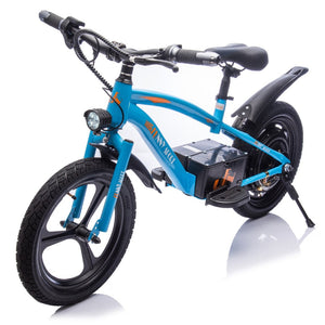 English Elm 24v Kids Electric Dirt Bike 300w Motor 16in Pneumatic Tires Adjustable Seat Ages 5 to 12 Blue W1578P335445