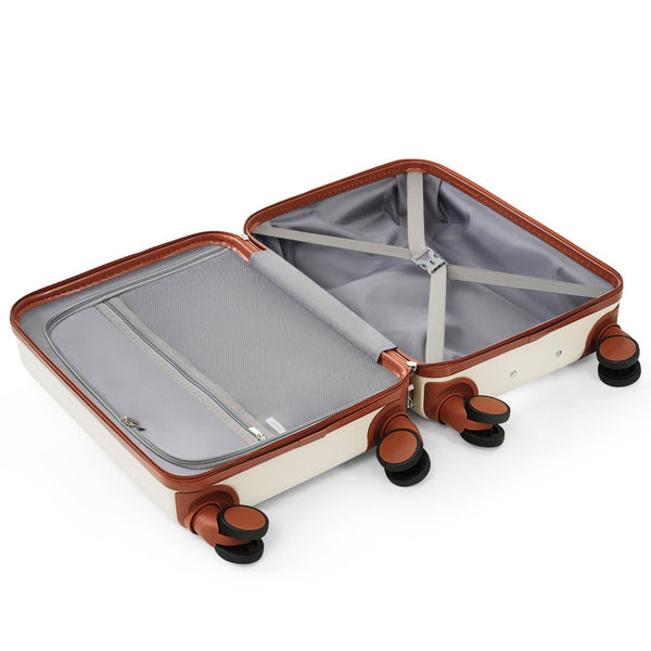 English Elm Luggage 3 Piece Abs Hard Shell Set with Usb Port Front Opening Spinner Wheels N726P268996O