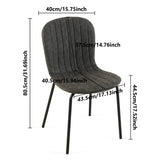 English Elm Dark Grey Faux Leather Dining Chairs Set Of 4,Mid-Century Modern Upholstered Pu Leather Chairs,For Kitchen Dining Room