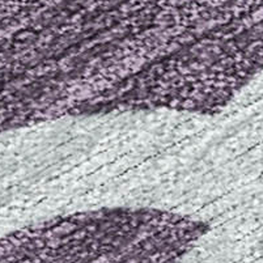 HomeRoots 10' Stylish Plum & Blue Botanical Leaves Indoor/Outdoor Area Rug - Washable, Durable & Versatile! 691003