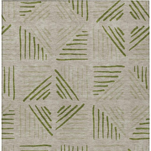 HomeRoots 10' X 14' Flax and Sage Geometric Indoor-Outdoor Area Rug - Stylish, Durable, and Easy to Clean! 691021