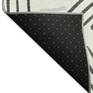HomeRoots 10' Ivory and Gray Geometric Area Rug – Washable, Durable, Indoor/Outdoor Comfort for Modern Spaces 691027