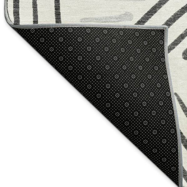 HomeRoots 10' Ivory and Gray Geometric Area Rug – Washable, Durable, Indoor/Outdoor Comfort for Modern Spaces 691027