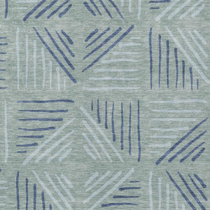 HomeRoots 8' X 10' Aqua and Blue Geometric Indoor Outdoor Area Rug - Durable, Washable, Stylish & Versatile! 691037