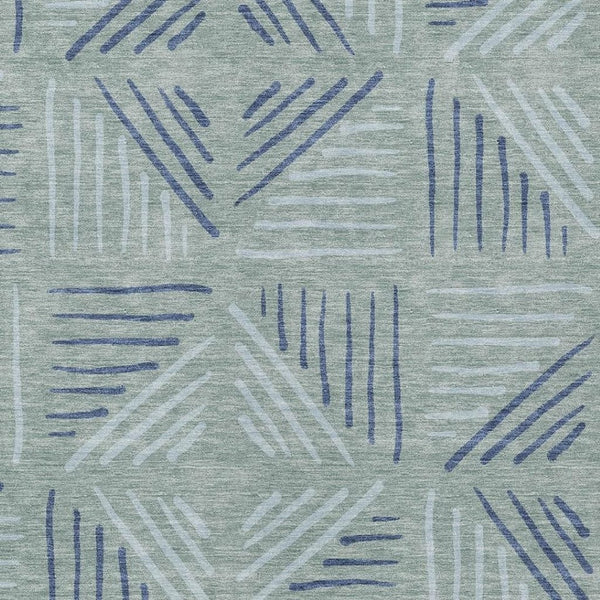 HomeRoots 8' X 10' Aqua and Blue Geometric Indoor Outdoor Area Rug - Durable, Washable, Stylish & Versatile! 691037