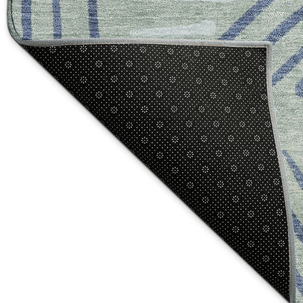 HomeRoots 8' X 10' Aqua and Blue Geometric Indoor Outdoor Area Rug - Durable, Washable, Stylish & Versatile! 691037