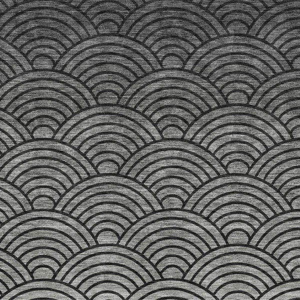 HomeRoots 10' X 14' Stylish Black Silver Gray Geometric Area Rug - Washable, Durable for Indoor & Outdoor Use! 691045