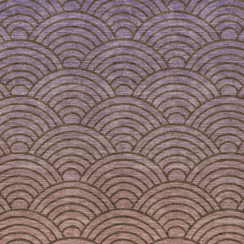 HomeRoots 5' X 8' Washable Geometric Area Rug in Chocolate, Purple & Mauve - Perfect for Indoor/Outdoor Spaces! 691047