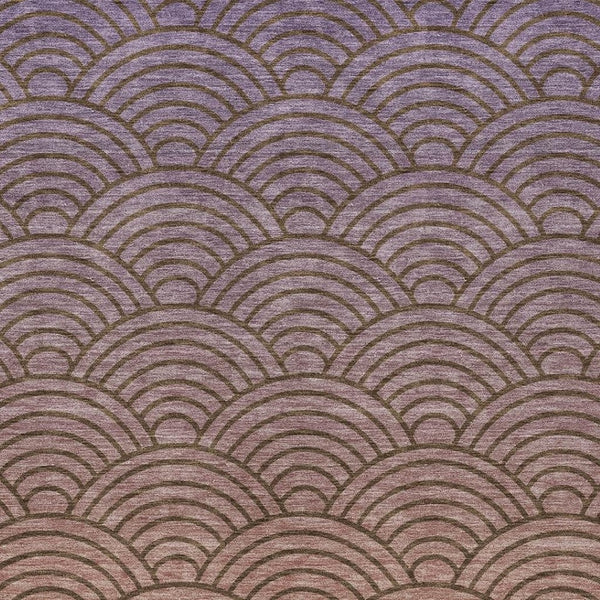 HomeRoots 5' X 8' Washable Geometric Area Rug in Chocolate, Purple & Mauve - Perfect for Indoor/Outdoor Spaces! 691047