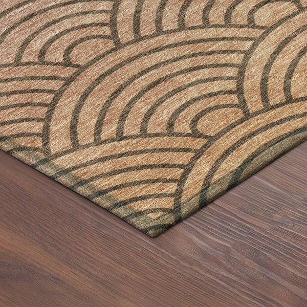 HomeRoots 8' Geometric Washable Area Rug in Chocolate, Purple & Mauve – Indoor/Outdoor Durable Design for Easy Care 691048