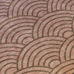 HomeRoots 8' Geometric Washable Area Rug in Chocolate, Purple & Mauve – Indoor/Outdoor Durable Design for Easy Care 691048