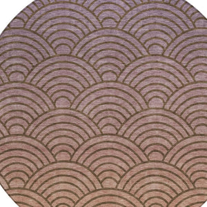 HomeRoots 8' Geometric Washable Area Rug in Chocolate, Purple & Mauve – Indoor/Outdoor Durable Design for Easy Care 691048