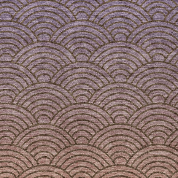 HomeRoots 8' Modern Geometric Chocolate Purple & Mauve Area Rug - Washable, Durable for Indoor & Outdoor Spaces 691049