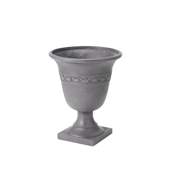 English Elm Classic Handcrafted Outdoor Planter Sculptural Fiberglass Patio Garden Urn for Entryways Light Gray N772P406699G