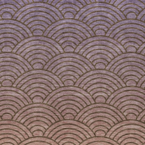 HomeRoots 10' X 14' Stylish Chocolate, Purple & Mauve Geometric Washable Rug for Indoor & Outdoor Spaces 691051