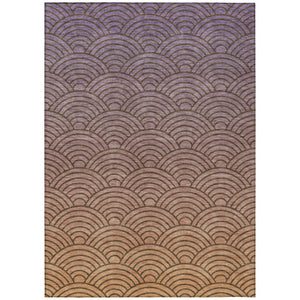 HomeRoots 10' X 14' Stylish Chocolate, Purple & Mauve Geometric Washable Rug for Indoor & Outdoor Spaces 691051