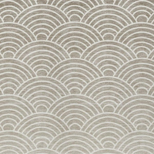 HomeRoots 5' Elegant Geometric Ivory Beige & Brown Washable Area Rug for Indoor/Outdoor Spaces - Durable Style! 691053