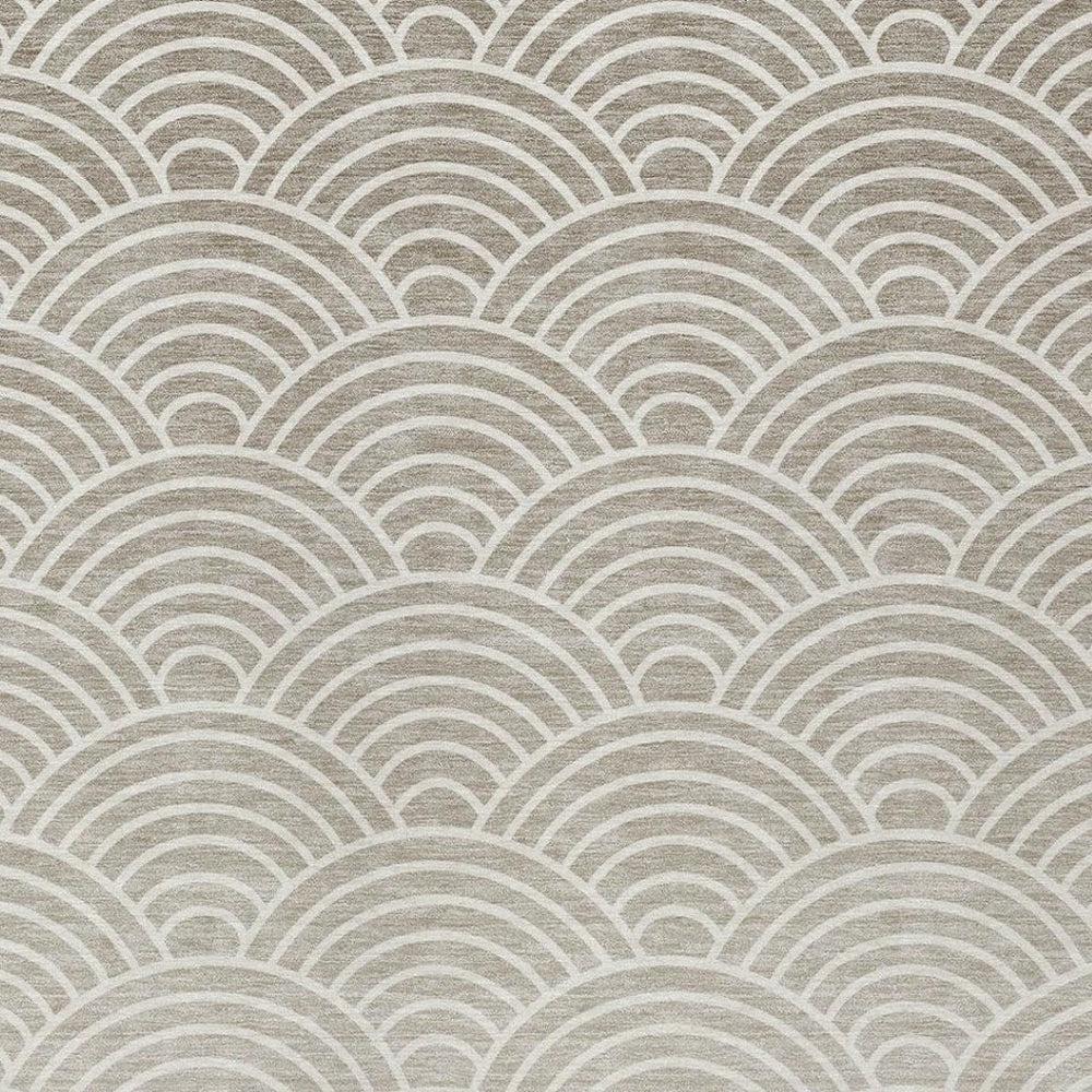 HomeRoots 9' Geometric Ivory Beige and Brown Washable Area Rug for Indoor Outdoor Spaces - Durable & Stylish! 691056