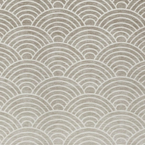 HomeRoots 9' Geometric Ivory Beige and Brown Washable Area Rug for Indoor Outdoor Spaces - Durable & Stylish! 691056