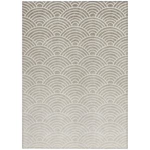 HomeRoots 10' Modern Geometric Washable Area Rug in Ivory, Beige & Brown - Durable Indoor/Outdoor Decor 691057