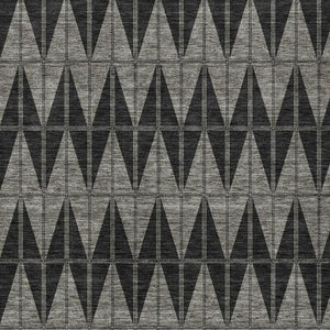 HomeRoots 9' Geometric Washable Area Rug - Modern Black, Brown & Gray Design for Indoor & Outdoor Use, Durable! 691068
