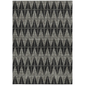 HomeRoots 10' Geometric Washable Area Rug in Black, Brown & Gray - Durable Indoor/Outdoor Design for High-Traffic Spaces 691069