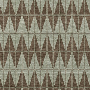HomeRoots 5' Chocolate & Beige Geometric Indoor/Outdoor Area Rug - Durable, Washable, Stylish for Any Space 691071