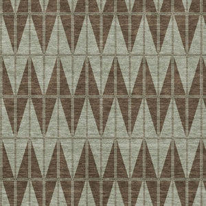 HomeRoots 8' X 10' Durable Chocolate & Beige Geometric Area Rug – Stylish, Washable for Indoor & Outdoor Use! 691073