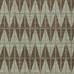 HomeRoots 9' X 12' Chocolate and Beige Geometric Area Rug - Stylish, Washable, Durable for Indoor & Outdoor Use 691074