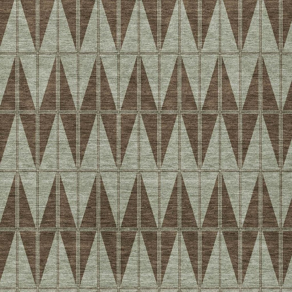 HomeRoots 9' X 12' Chocolate and Beige Geometric Area Rug - Stylish, Washable, Durable for Indoor & Outdoor Use 691074