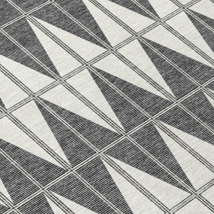 HomeRoots 8' Round Geometric Area Rug in Ivory, Gray & Black - Stylish, Washable, Indoor/Outdoor Versatile Design 691078